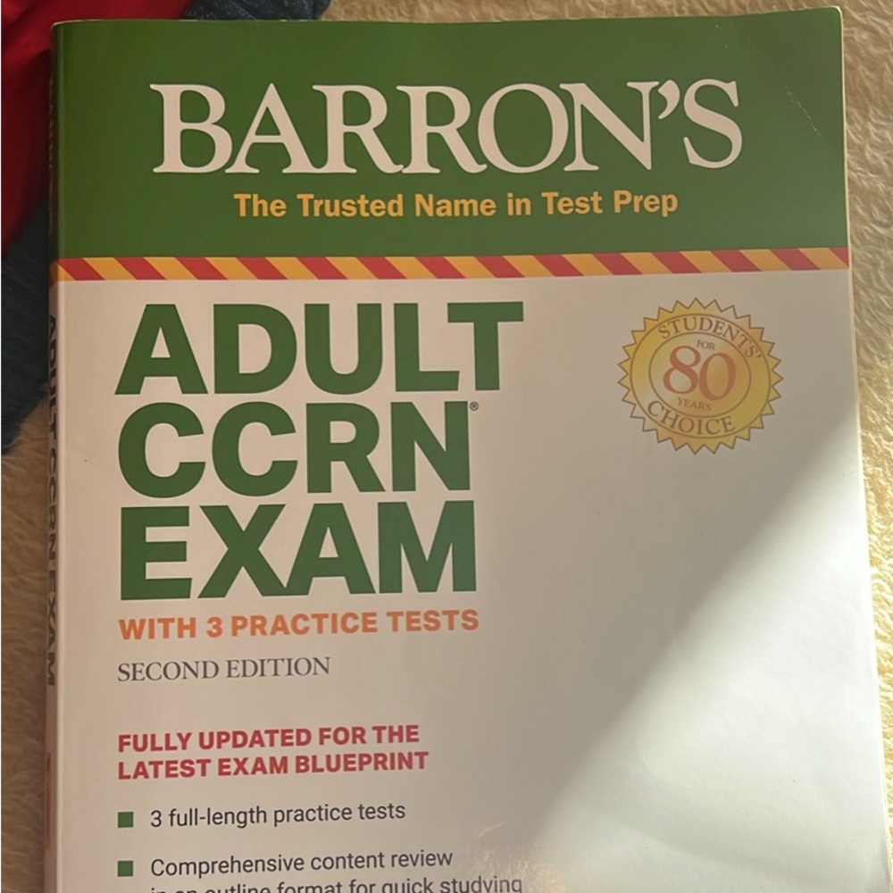 Barron's Adult CCRN Exam Prep Book - Green and White